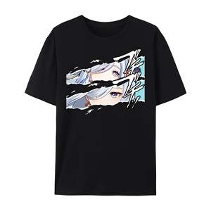 Genshin Impact Short Crew Neck Letter Print Summer T Shirt Tops Crew Neck T Shirts Camisetas de manga corta Casual - Product Image 5