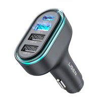 Cargador de Coche USB LISEN Popular de 60W con PD3.0 QC3.0, Adaptador de Corriente de 4 Puertos para iPhone 17 16 15, Samsung y Teléfonos Móviles Android