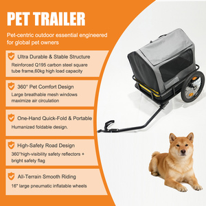 Remorque pliable personnalisable pour vélo et animaux <span class=keywords><strong>de</strong></span> compagnie, détachable, pour le camping et les voyages en plein air, colorée, support OEM - Product Image 2