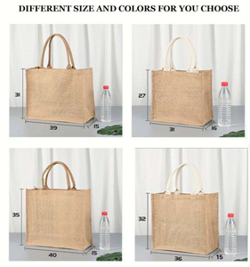 Borsa <span class=keywords><strong>in</strong></span> Iuta Laminata Ecologica, Riutilizzabile, <span class=keywords><strong>in</strong></span> Lino e Iuta, per Shopping e Pubblicità, con Stampa Logo - Product Image 3