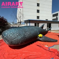 Requin géant gonflable sur le thème de l'océan en plein air, baleine gonflable personnalisée pour l'affichage