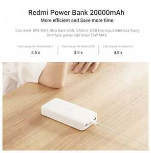 Original Charge rapide USB C Xiao Mi <span class=keywords><strong>Redmi</strong></span> <span class=keywords><strong>Power</strong></span> <span class=keywords><strong>Bank</strong></span> <span class=keywords><strong>20000mAh</strong></span> 3 18W Batterie externe Powerbank Portable Mi Powerbank 20000 - Product Image 5