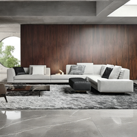 Canapé modulaire personnalisé Roger, canapé d'angle en cuir véritable minimaliste italien, meubles pour la maison, l'hôtel, le salon, vente en gros