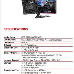 MPG Z890 CARBON WIFI Soporta Memoria DDR5 - Product Image 6