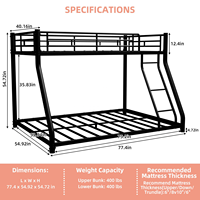 Lit superposé double en acier modulaire moderne, cadre durable et écologique, pour la maison, l'hôtel, l'appartement, le dortoir, meubles de chambre portables