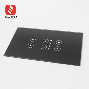 Custom 6 Gang colore nero smalto piatto bordo Smart Home Light Touch Switch vetro temperato