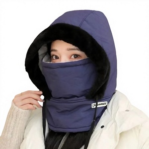<span class=keywords><strong>Cagoule</strong></span> thermique coupe-vent noire avec masque en polaire et cache-cou pour le ski et les activités de plein air en hiver - Product Image 1