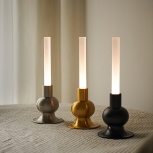 Luxury Design <b>Touch</b> LED Candlelight Restaurant 3Color Table Lamp Rechargeable Bedside Cordless Dinner Atmosphere Read Desk <b>Light</b> - Product Image 3