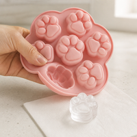 Rosa Silikon-Kuchenform mit Blumenpfoten-Design Backform Wiederverwendbare Gebäckform für Kuchendekoration