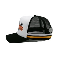 Venta al por mayor estilo de carreras sombrero de alta calidad personalizado 3D bordado Unisex deportes gorras de perfil medio 5 Panel gorras de camionero