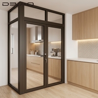 Puerta Batiente de Aluminio con Rotura de Puente Térmico, Diseño Moderno Premium, Manija Ergonómica, Aislamiento Térmico, Funcionamiento Suave, Duradera, para Dormitorio o Sótano