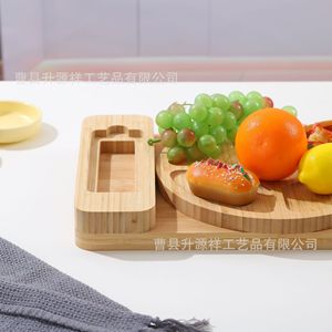 Tabla de Quesos de Bambú, Tabla de Cortar de Madera, Plato para Pan, Bandeja de Servir para Cocina, 25x42cm, Color Natural - Product Image 1