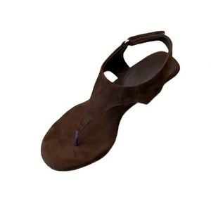 French Retro Fashion Clip Toe Flip Flops Ladies Wedge Heel T Strap Minimalist All Match Casual Beach <b>Sandals</b> - Product Image 6