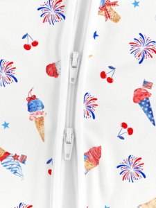 Miozing Bağımsızlık Günü Bebek Kıyafetleri Yeni Doğan Unisex Organik Bambu Bebek Pijamaları OEM Bebek Kıyafetleri Özel Logolu Bebek Kıyafetleri - Product Image 4