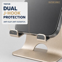 Support de téléphone de bureau universel en alliage d'aluminium monobloc, support antidérapant pour téléphone portable et tablette, OEM ODM, logo personnalisé