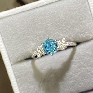 Bague en argent pur S925, design de niche, fleur de glace violette scintillante de rêve, zirconium, diamant de haute qualité, trésor coloré - Product Image 4