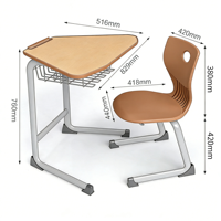 Chaise de bureau modulaire pliable en métal pour groupe d'étude |   Mobilier scolaire moderne, durable et écologique pour salles de classe collaboratives