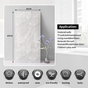 Panneaux muraux en <span class=keywords><strong>PVC</strong></span> marbré autocollants, imperméables, résistants à l'humidité et aux moisissures, faciles à poser soi-même pour la <span class=keywords><strong>salle</strong></span> <span class=keywords><strong>de</strong></span> <span class=keywords><strong>bain</strong></span>, le salon, l'atelier, l'intérieur - Product Image 3