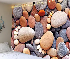 estética tapiz manta Suppliers-Tapiz de mármol nórdico, decoración de pared del hogar, manta de ladrillo de piedra Multicolor