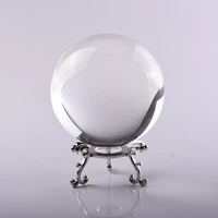 Boule de cristal gravée de 60, 70, 80 mm avec support métallique, gravure laser 3D, boule de cristal K9 pour souvenirs et cadeaux
