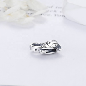 Oxy hóa Sterling Bạc cá mô hình khóa, 925 hình dạng động vật thiết kế mặt dây chuyền tôm hùm clasp, quyến rũ chủ trang sức phát hiện - Product Image 3