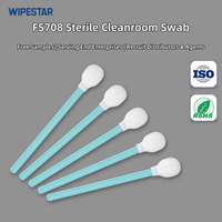 Écouvillon stérile pour salle blanche WIPESTAR Gamma, certifié ISO13485, jetable, sans fibres, pour le nettoyage des laboratoires pharmaceutiques