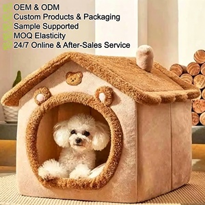 Pet House Luxury Modern Washable Detachable Small <b>Dog</b> House Foldable Animal Pattern Pet <b>Bed</b> for Indoor/Outdoor Use All Seasons - Product Image 1