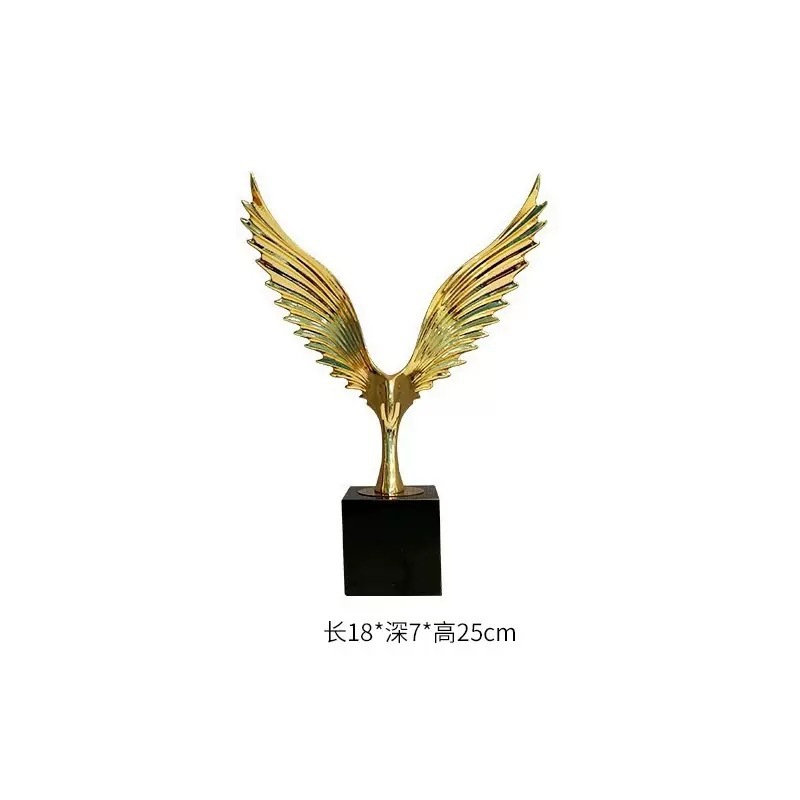 Flying eagle spreads its wings