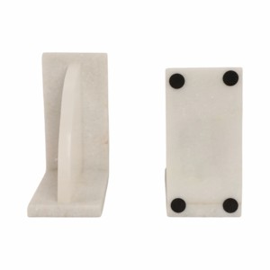 Porte-livres modernes en marbre demi-lune pour étagères, accessoires décoratifs pour bibliothèque et maison - Product Image 6