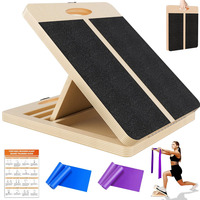 Planche d'équilibre en bois réglable 2 en 1 portable pour l'étirement des mollets