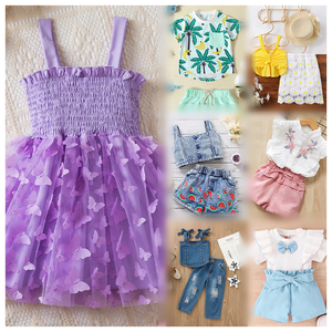 Nuovissimo <span class=keywords><strong>abbigliamento</strong></span> misto per bambini in <span class=keywords><strong>Stock</strong></span> magliette estive per bambini pantaloni a maniche corte abiti da ragazza spediti a caso - Product Image 5