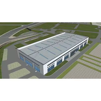 Bâtiment préfabriqué d'entrepôt de structure en acier prêt à l'emploi de 1000 mètres carrés pour le bâtiment en métal d'usine de nourriture
