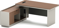 Meubles de bureau commerciaux de haute qualité, bureau de direction minimaliste avec armoire latérale amovible pour un espace de bureau de luxe