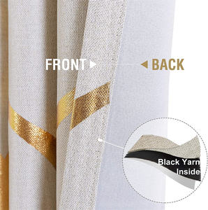 Rideaux occultants d'impression de feuille de conception d'estampage d'or de luxe pour des cantonnières élégantes de <span class=keywords><strong>rideau</strong></span> de <span class=keywords><strong>salon</strong></span> - Product Image 5