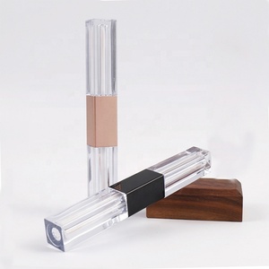 Custom Lip Gloss Tube square Lip Gloss Tubes Dual 5ml Lip Gloss Tubes with <b>Wands</b> Custom logo - Product Image 1