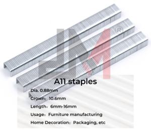 20गा यू-प्रकार स्टील फास्टनर ठीक तार स्टेपल ए 11 श्रृंखला 4 मिमी 6 मिमी 14 मिमी स्टेपल पिन - Product Image 3