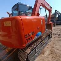 Mini-excavatrice Hitachi ZX70 d'occasion certifiée EMC, 7 tonnes, vente directe aux enchères avec moteur Yanmar et pompe hydraulique Shimadzu