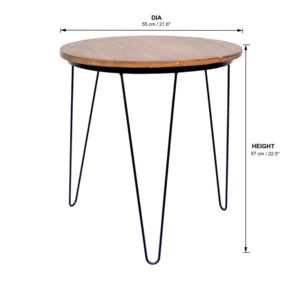 Modern Style Large Round Wood Board Coffee <b>Table</b> with Metal Frame Unique <b>Side</b> Center <b>Table</b> for Home-for Living Room Bedroom - Product Image 4