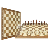 Échiquier personnalisé en gros en érable et noyer, échiquier de tournoi en bois 52*52*1.5cm, échiquier en bois