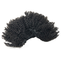 Extensions de cheveux naturels indiens bruts, bouclés noirs, type afro crépu, pour femmes noires