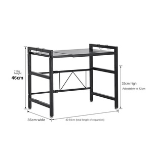 Maison moderne <span class=keywords><strong>Table</strong></span> <span class=keywords><strong>escamotable</strong></span> Étagère de sol en acier au carbone pour l'usine de vaisselle Stockage d'assaisonnement de cuisine de bureau en gros - Product Image 6