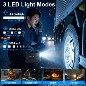 6 en 1 10000mAh Lámpara Led multifunción de alta capacidad <span class=keywords><strong>Cargador</strong></span> de batería de <span class=keywords><strong>coche</strong></span> portátil de 12V y <span class=keywords><strong>arrancador</strong></span> de batería con bomba de aire - Product Image 5