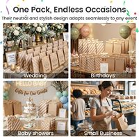 Sacs en papier kraft brun avec autocollants, sacs de fête assortis, pour mariage, anniversaire d'enfants, emballage de vente au détail et friandises pour le déjeuner