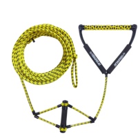 Corde de remorquage pour le surf de 2200 lb (1000 kg) et 75 pieds (22,86 m) avec 2 poignées, ligne de wakeboard avec poignée EVA de 15 pouces (38,1 cm) pour la corde de ski nautique