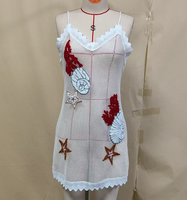 Nouvelles Arrivées EN STOCK Robe Courte de Plage Sexy pour Femme en Tricot Crocheté Ajourée, Cache-maillot