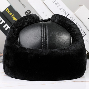R012 Cừu Mũ Da Lông Cừu Bên Trong Lông Mũ Da Tự Nhiên Mũ Mùa Đông Beret Mũ Baker Cậu Bé Hat - Product Image 2