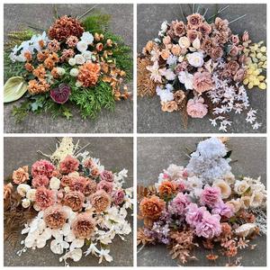 Nuevas Flores Artificiales para Bodas de Otoño (Rosa, Lirio, <span class=keywords><strong>Tulipán</strong></span>, Phalaenopsis, Yumei) en Colores Caramelo Maillard, Decoración de Plástico para Caminos - Product Image 5