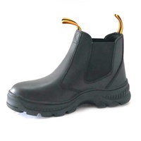 Bottes de sécurité imperméables en cuir véritable pour ingénieurs, bottes de travail à enfiler sans lacets, chaussures de sécurité à embout en acier