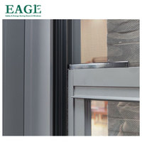 Fenêtre à battants double coulissante verticale en alliage d'aluminium de style américain avec moustiquaire en acier inoxydable coupe-vent pour cuisine et maison