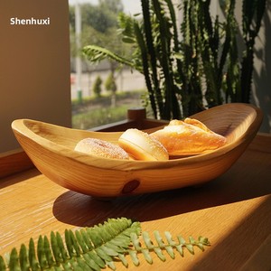Plato grande creativo de madera de <span class=keywords><strong>abeto</strong></span> para aperitivos, juego de vajilla japonesa desechable multiusos para fiesta para almacenamiento de platos de fruta para el hogar - Product Image 4
